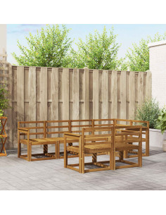 Set di divani da esterno 7 pcs Naturale