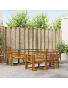 Set di divani da esterno 7 pcs Naturale