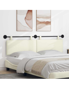 Testata appesa Crema 190 x 55 x 5 cm Tessuto in Cords