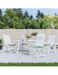 Cuscini per sedie 4 pcs Verde e Bianco 50 x 50 x 4 cm