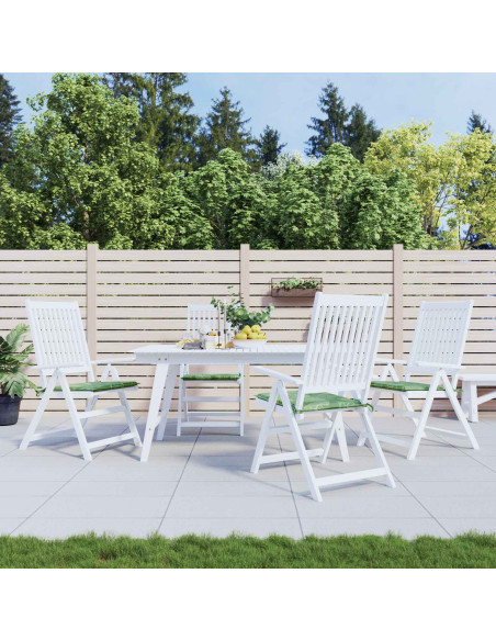 Cuscini per sedie 4 pcs Verde e Bianco 50 x 50 x 4 cm