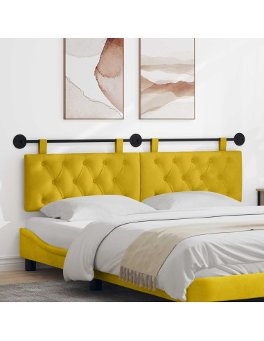 Testata appesa Giallo 190 x 55 x 7 cm Velluto