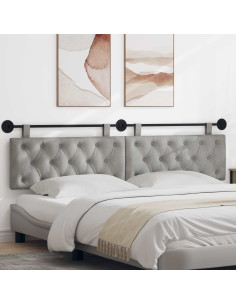 Testata appesa Grigio chiaro 210 x 55 x 7 cm Velluto