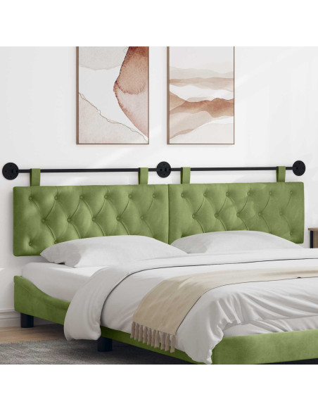 Testata appesa Verde chiaro 210 x 55 x 7 cm Velluto