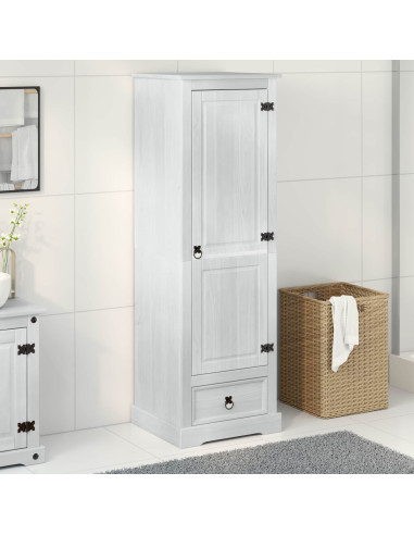 Armadi con cassetto Bianco 55 x 50 x 170 cm Pino massello