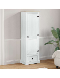 Armadi con cassetto Bianco 55 x 38 x 170 cm Pino massello