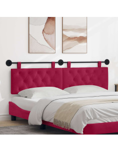 Testata appesa Rosso Vino 190 x 55 x 7 cm Velluto
