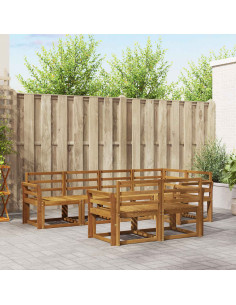 Set di divani da esterno 7 pcs Naturale