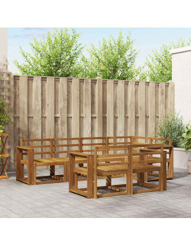 Set di divani da esterno 7 pcs Naturale