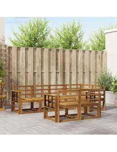 Set di divani da esterno 7 pcs Naturale