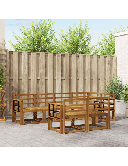 Set di divani da esterno 7 pcs Naturale