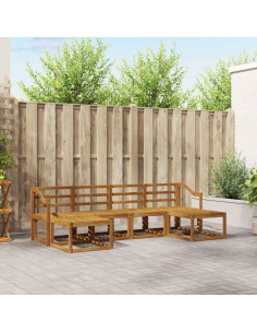 Set di divani da esterno 6 pcs Naturale Legno multistrato