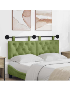 Testata appesa Verde chiaro 130 x 55 x 7 cm Velluto