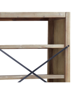 Libreria a 4 Ripiani 80x30x110 cm in Legno Massello di Acacia