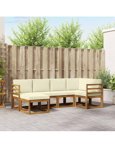 Set di divani con cuscino 6 pcs Naturale e Crema