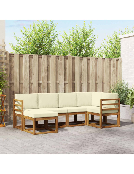 Set di divani con cuscino 6 pcs Naturale e Crema