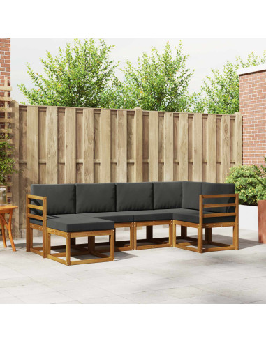 Set di divani con cuscino 6 pcs Naturale e Antracite