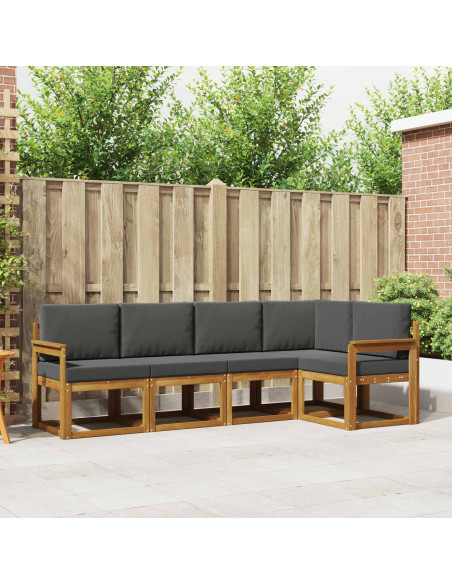 Set di divani con cuscino 5 pcs Naturale e Antracite