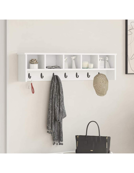 Appendiabiti a muro Bianco 100 x 16 x 26 cm Legno multistrato