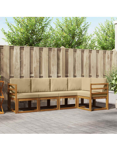 Set di divani con cuscino 5 pcs Naturale e Beige