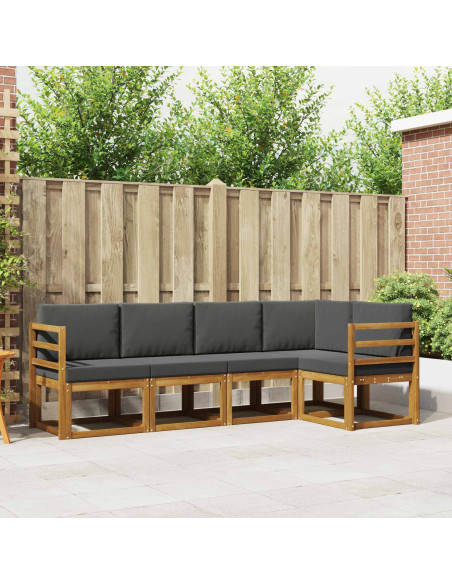 Set di divani con cuscino 5 pcs Naturale e Antracite