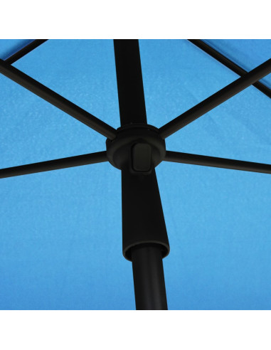 Ombrellone da Giardino con Palo 210x140 cm Azzurro