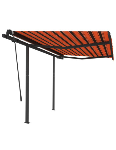 Tenda da Sole Retrattile Manuale Pali 3x2,5 m Arancione Marrone