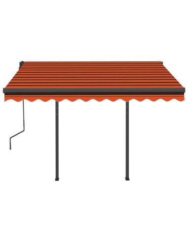 Tenda da Sole Retrattile Manuale Pali 3x2,5 m Arancione Marrone