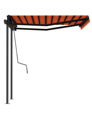 Tenda da Sole Retrattile Manuale Pali 3x2,5 m Arancione Marrone