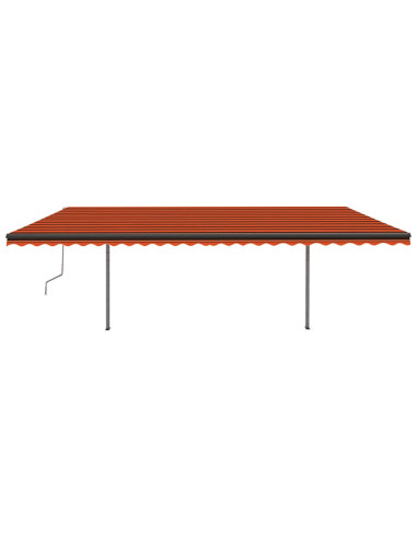 Tenda Retrattile Manuale con Pali 3,5x2,5 m Arancione e Marrone
