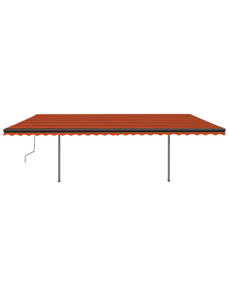Tenda Retrattile Manuale con Pali 3,5x2,5 m Arancione e Marrone