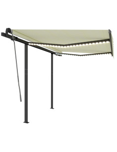 Tenda da Sole Automatica Sensore Vento e LED 3,5x2,5 cm Crema 2