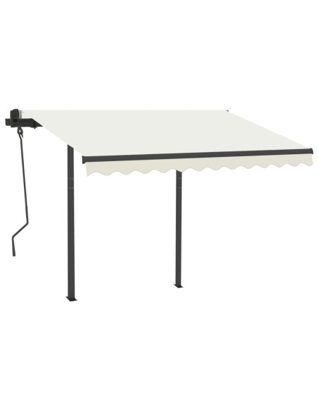 Tenda da Sole Automatica Sensore Vento e LED 3,5x2,5 cm Crema