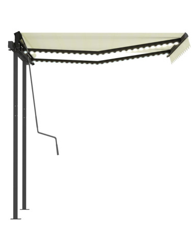 Tenda da Sole Automatica Sensore Vento e LED 3,5x2,5 cm Crema