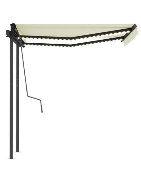 Tenda da Sole Automatica Sensore Vento e LED 3,5x2,5 cm Crema