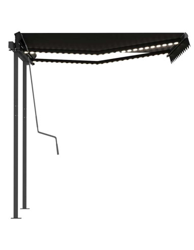 Tenda Automatica Sensore Vento e LED 3,5x2,5 cm Antracite