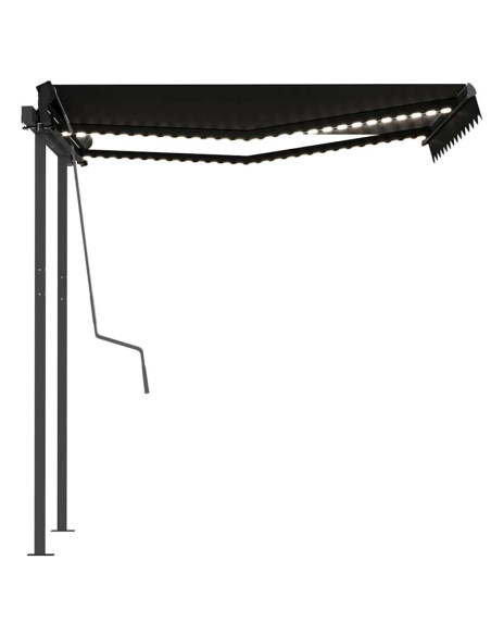 Tenda Automatica Sensore Vento e LED 3,5x2,5 cm Antracite