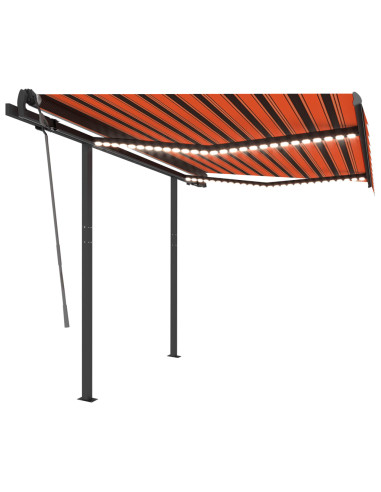 Tenda Automatica Sensore Vento LED 3,5x2,5m Arancio Marrone