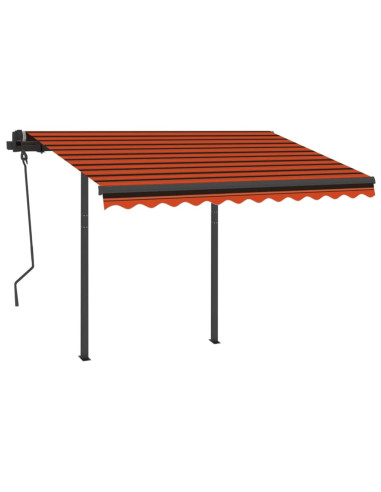 Tenda Automatica Sensore Vento LED 3,5x2,5m Arancio Marrone