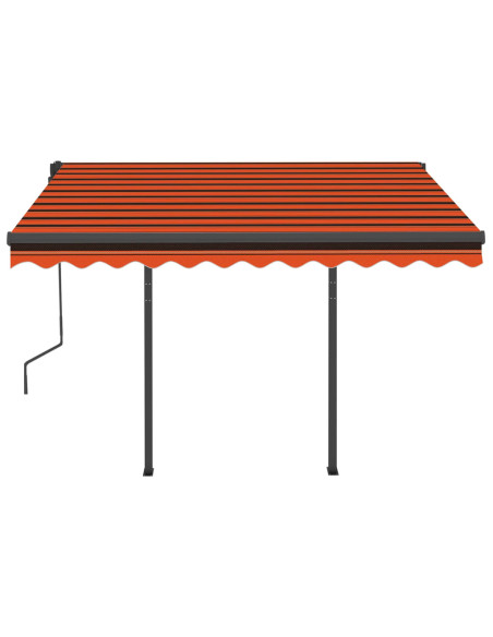 Tenda Automatica Sensore Vento LED 3,5x2,5m Arancio Marrone