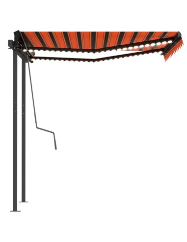 Tenda Automatica Sensore Vento LED 3,5x2,5m Arancio Marrone