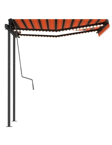Tenda Automatica Sensore Vento LED 3,5x2,5m Arancio Marrone