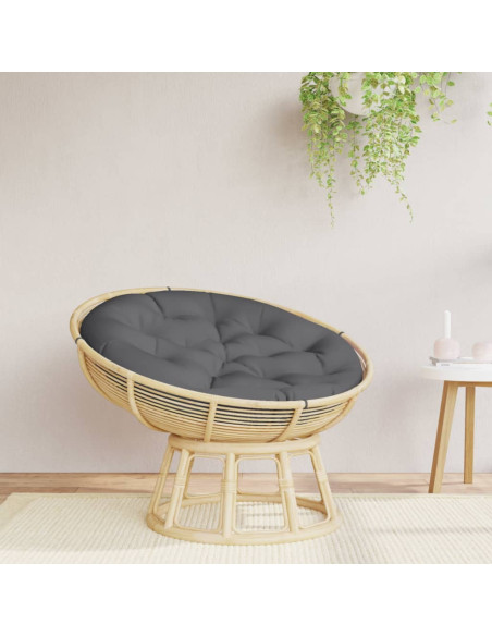 Cuscino Rotondo Antracite Ø 100x11 cm in Tessuto Oxford