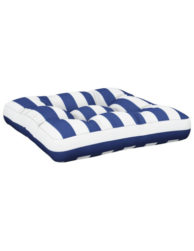 Cuscini per Pallet 2 pz Strisce Blu e Bianche in Tessuto