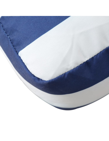 Cuscini per Pallet 2 pz Strisce Blu e Bianche in Tessuto