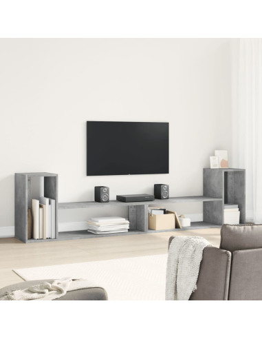 Mobili TV Muro 2pz Grigio Cemento 100x30x50cm Legno Multistrato