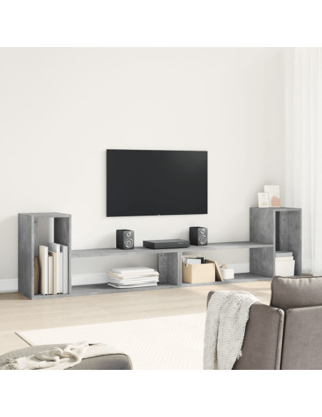 Mobili TV Muro 2pz Grigio Cemento 100x30x50cm Legno Multistrato