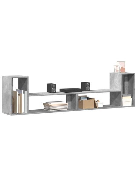 Mobili TV Muro 2pz Grigio Cemento 100x30x50cm Legno Multistrato