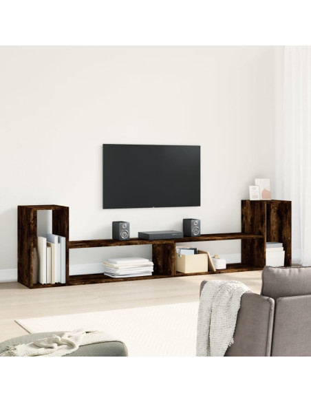 Mobili TV 2 pz Rovere Fumo 100x30x50 cm in Legno Multistrato
