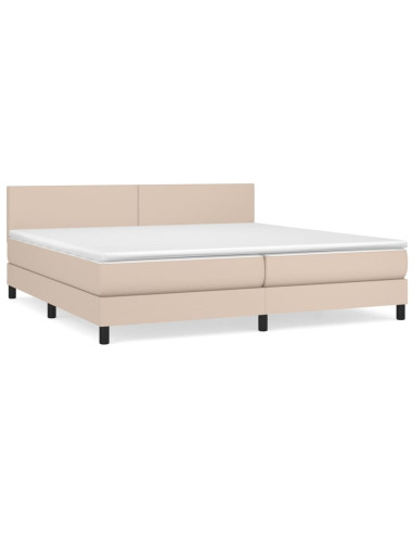 Giroletto a Molle con Materasso Cappuccino 200x200cm Similpelle